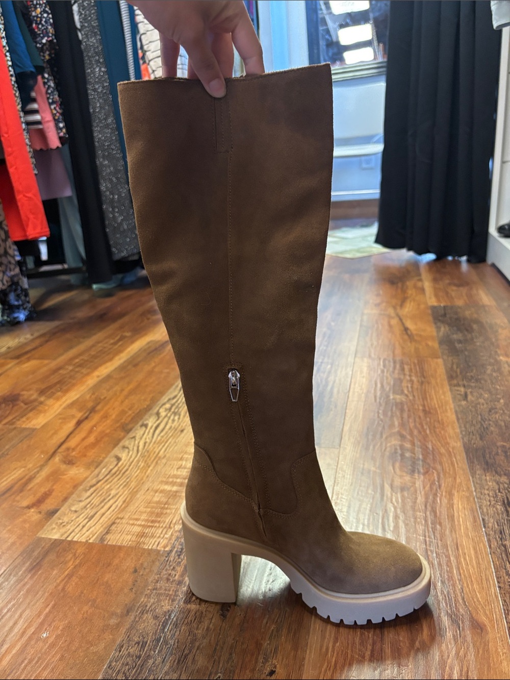 Dolce Vita Knee high Boot in Cognac Suede - Picture 5 of 6
